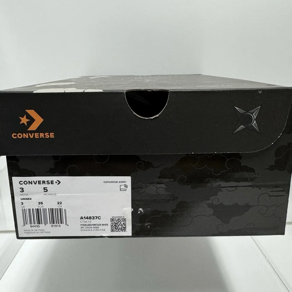 Brand New Converse x Naruto Chuck Taylor Hi Grey Gray A14837C Men 3 / Women 5